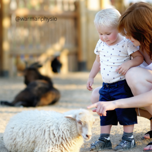 Talking toddler learning animal names