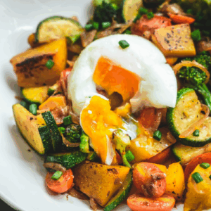 Balanced prenatal plate with vegetables, whole grains, and protein.